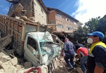Un camión se estrelló contra dos viviendas en el cantón Oña